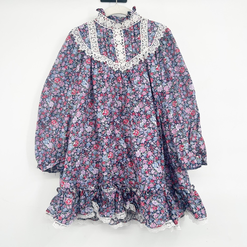 Gunne Sax Jeunes Filles‎ Girls Floral Lace Prairie Cottagecore Vintage Dress 6